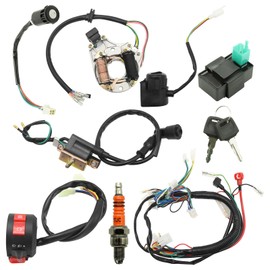 ZUDKSUY Electrics Wiring Harness with Relay Stator Coil Solenoid Repair Kit, Replacement for 4 Stroke 50cc 70cc 110cc 125cc Pit Quad Dirt Bike Go Kart Scooter