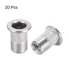 sourcing map M6 Stainless Steel 304 Rivet Nuts Flat Head