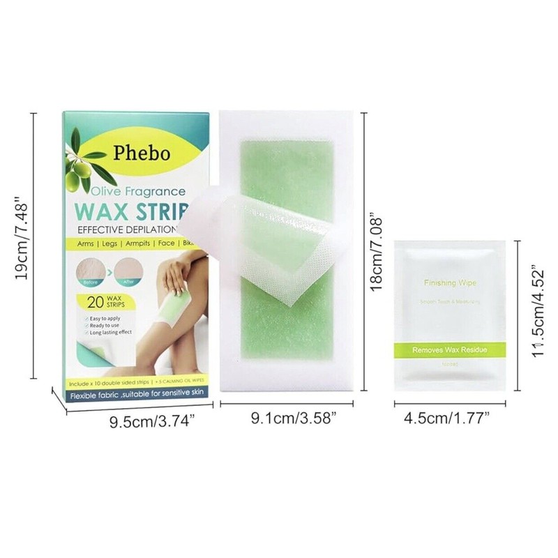 Phebo Olive Fragrance Wax Strips 20 Count Wax Strips NEW