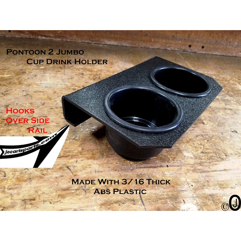 Pontoon Boat 2 Jumbo Cup Drink Holder Black Textured ABS