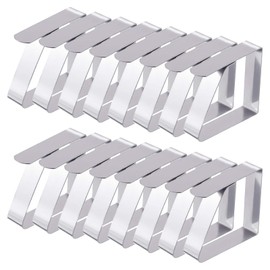 DALAETUS 16 Pcs Tablecloth Clips Set, Stainless Steel Table Cloth Holder, Table Cover Clamp for Outside, Home, Dining, Picnic, Party and Wedding