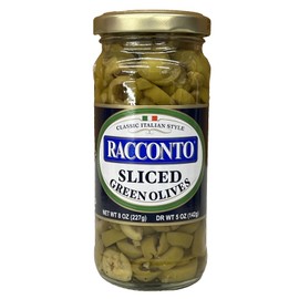 Racconto Classic Italian Style Sliced Green Olives 8 oz