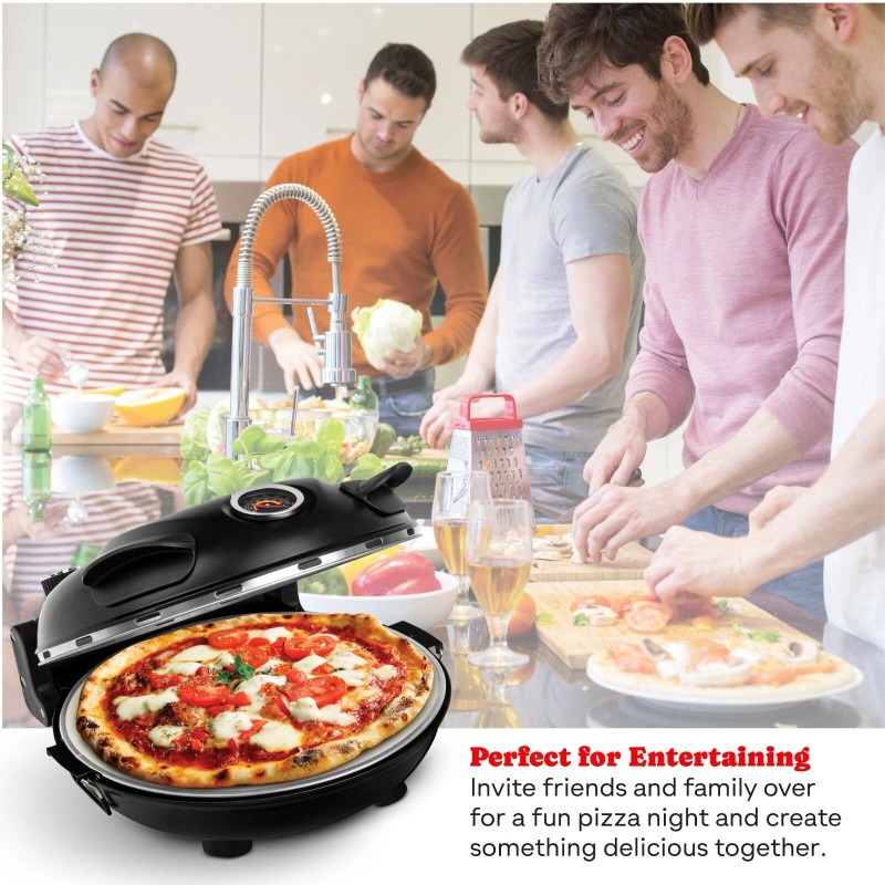 Granitestone Piezano Indoor/Outdoor Portable Electric Pizza Oven w Ceramic Stone