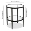Henn&Hart Modern Round Side Table with Glass Top in Blackened