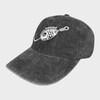 Embroidered Gone Fishing Hats for Men Women, Adjustable Washed Black