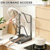Pot Lid Holder, Pot Lid Organiser, Kitchen Shelf with Spoon