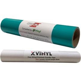 Turquoise Blue 651 Vinyl by Oracal Permanent Craft Vinyl Perfect for Cricut Vinyl Projects (12" x 10 ft Roll) - Bonus 3.8" Maple Leaf Decal