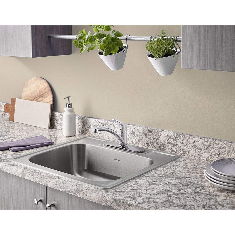 American Standard 7074000.002 Colony Pro Single-Handle Kitchen Faucet with Deckplate,