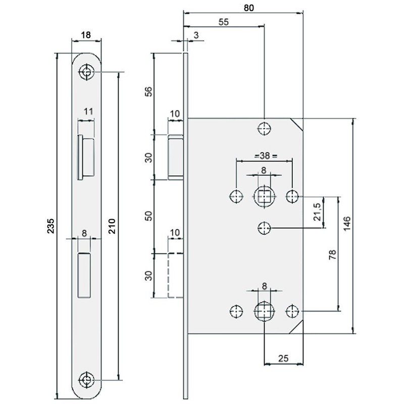 Bever Bathroom / Toilet Door Lock, Changing Cubicle Lock, 280