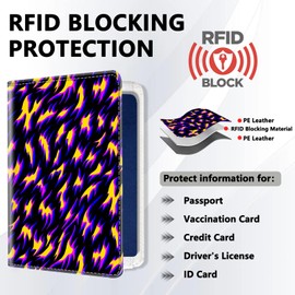 Passport Holder for Travel, Cute Passport Cover for Women Men, Waterproof PU Leather Rfid Blocking Passport Wallet with Credit Card Case for Travel Family, Boys Girls Travel Essentials