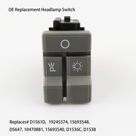 D1561D Headlamp Switch Compatible with Chevy GMC Pickup 1990-1994, Suburban Blazer Yukon 1992-1994, C1500 C2500 C3500 K1500 K2500 K3500 Headlight Parking Light Rocker Switch 19245374, 15693548, DS647