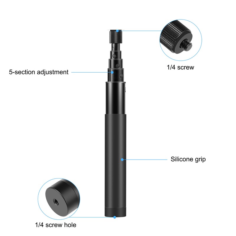 Invisible Selfie Stick with Screw Bar Portable Extendable Selfie Stick