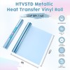 HTVSTD Lake Blue Metallic HTV Heat Transfer Vinyl 12×8ft Iron