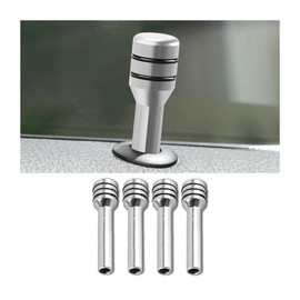 JNNJ Pack of 4 Door Lock Pin Button Cover, Car Door Lock Button, Delicate and Compact Door Lock Pins, Car Interior Locking Knob Cover (Silver)