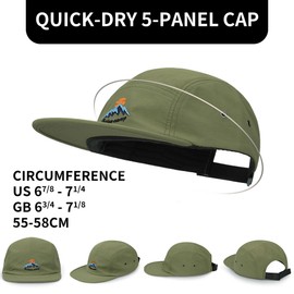 Clakllie Snapback 5 Panel Hats Hip Hop Flat Brim Hats Waterproof Ball Cap Umpire Baseball Caps Fitted Hat for Hiking,Green