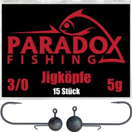 Paradox Fishing Jig Heads Set 15 x 5 g 3/0 Jig Heads Rubber Fish with Jig Head for Rubber Fish Zander Fishing Accessories