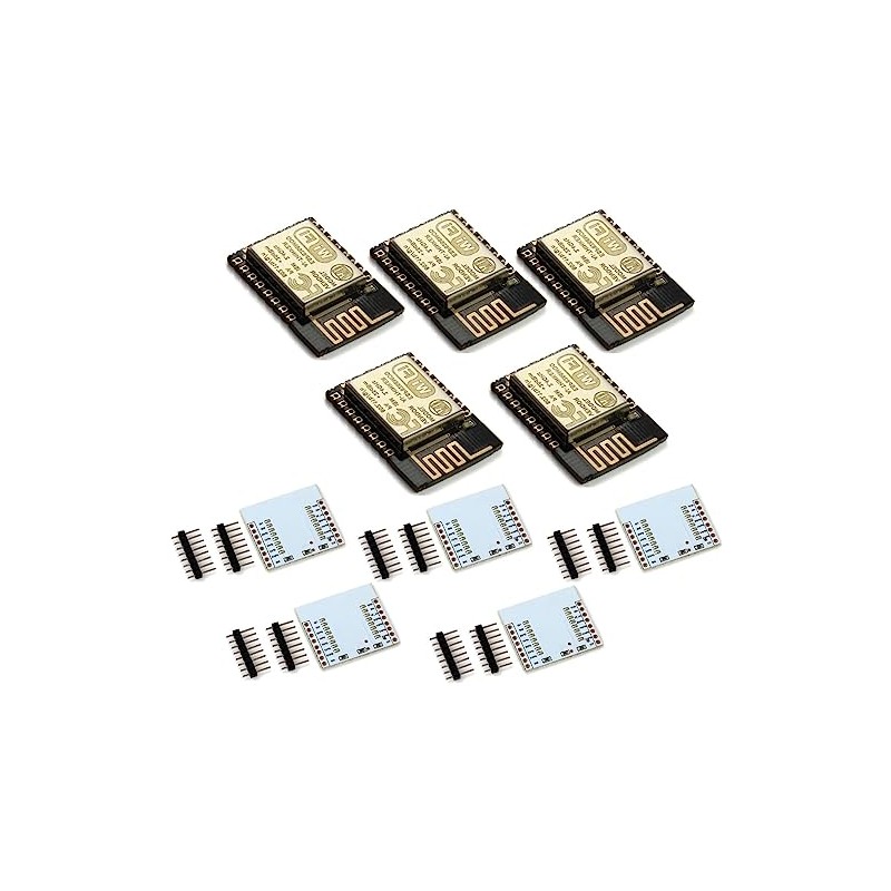 TECNOULAB Pack of 5 ESP-12E ESP12E ESP8266 Improved Version Serial