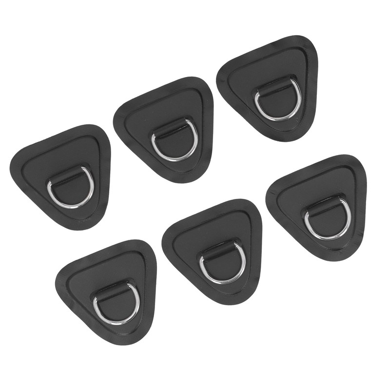 6Pcs PVC D Ring Patch Elastic Rope Set Stainless Steel