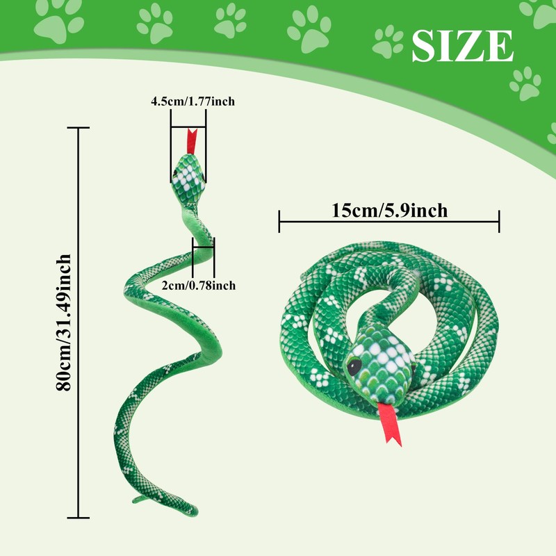 Andiker Catnip Toy,31.5inches Stuff Snake Interactive Snake Toy for Cats
