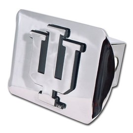Indiana University Hoosiers "Bright Polished Chrome with IU Emblem" College Sports Trailer Hitch Cover Fits 2 Inch Auto Car Truck Receiver