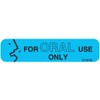 PHARMEX 1-51G Permanent Paper Label,"for Oral USE ONLY", 1 9/16" x 3/8", Blue (500 per Roll, 2 Rolls per Box)