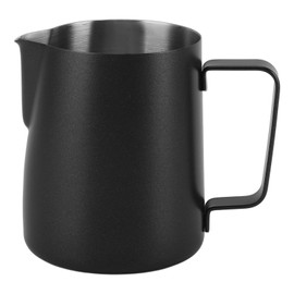 Milk Frothing Pitcher Steaming Pitcher Stainless Steel Comfort Grip Inner Marking Japanese Frother Cup Jug for Coffee Latte Art Black 600ML