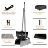 Long Handle Heavy Duty Broom and Dustpan Set, Outdoor and