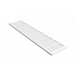 MS Beschläge Radiator Cover 130 mm Wide Aluminium Ventilation Grille White RAL9016 Powder-Coated Bridge Sheet 30 x 5 mm Holes Exhaust Air Supply Air Grille Traffic White (Length 200 mm)