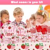 GalaHub Berry First Birthday Decor, 194Pcs Strawberry Party Supplies Serves