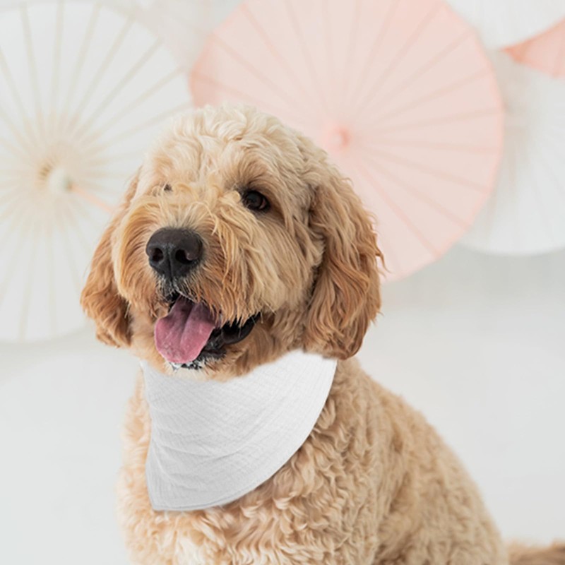 ICEMOOD Pet Cotton Bandanas with Adjustable Snap Button for Small