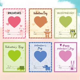 Trazzo Valentines Day Cards for Kids School 30 PCS Valentines Day DIY Gifts Card for Kids Classroom Party Exchange Cards,Classroom Exchange Prize Great for Friends (Only Cards)