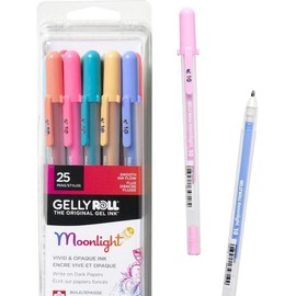 Sakura Gelly Roll Moonlight 25 Pk Bold - Size 10 Gel Pens - Bold Point Ink Pen for Journaling, Art, or Drawing