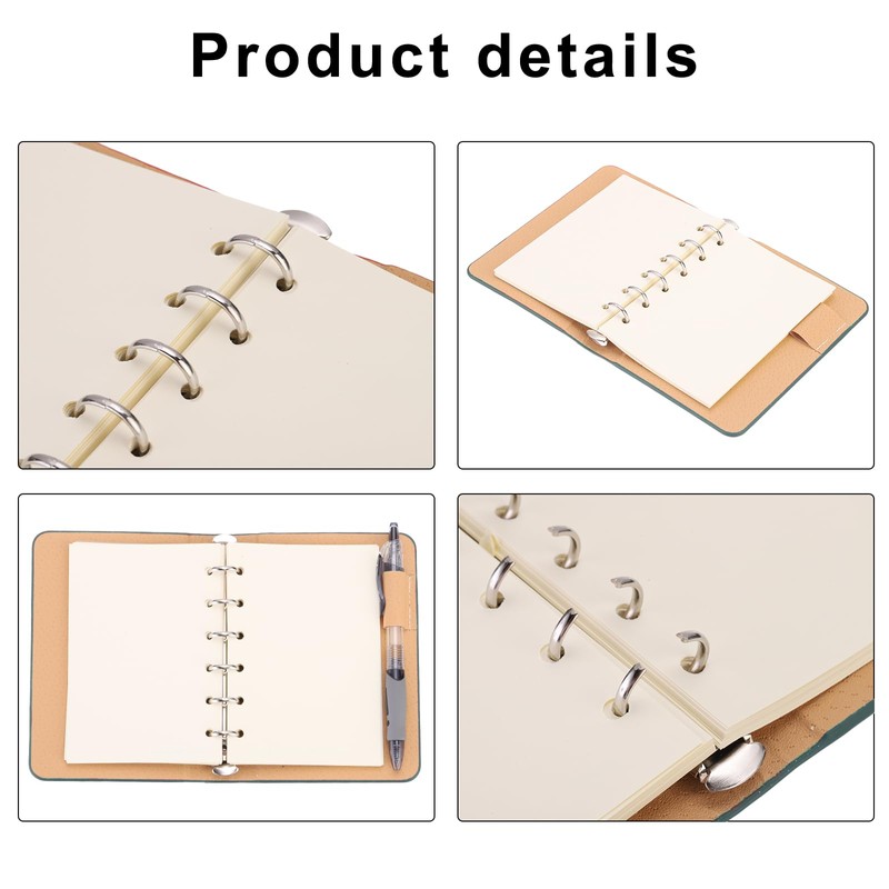 PATIKIL 6 Ring Binder Cover A7 Leather Notebook Binder Mini