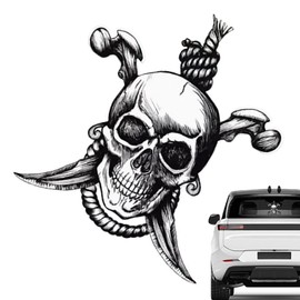 Skull Car Window Decal,Scary Spooky Skull Stickers - Skeleton Car Bumper Sticker, Funny Reflective Skull Car Sticker for Car, Auto