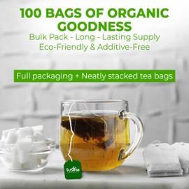 Fusion Select 100% Organic White Tea - Natural Herbal Infusion for Calmness, Relaxation, Wellness - Rich in Vitamins & Antioxidants - Zero Calories, Sugar, Fat - 100 Organic Premium White Tea Bags