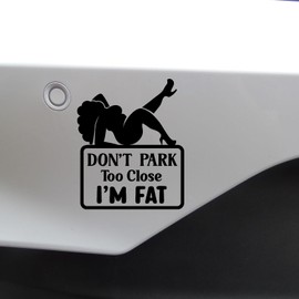 Don't Park Too Close Funny Car Bumper Sticker - Wall Decal - Cute - Window - Van - Caravan - Motorhome - Campervan (Black)