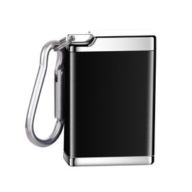 Samcos Portable Ashtray Full Black Portable Keychain with Carabiner Ashtray Ashtray Outdoor Pill Case Portable Ashtray (2.2 x 1.5 inches (56 x 38 mm) (Black)