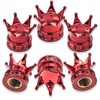MEAJOO 6PCS Crown Tire Valve Stem Caps, with O Rubber