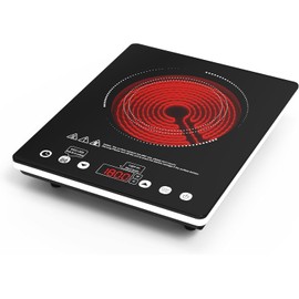 Single Burner Electric Cooktop, 1800W Electric Stove Top Portable, Electric Hot Plate 110v Plug in Countertop,Child Safety Lock,Timer,9 Power Level, Compatible for All Cookware, Induction Cookotp