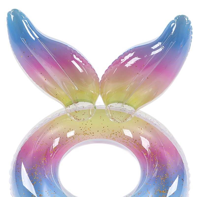 Swimming Ring Sparkling Sequins Rainbow Gradient Wings Swimming Ring Summer