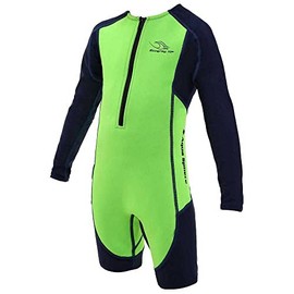 Aqua Sphere Kid's Swim Suit Stingray HP2 Long Sleeve Bright Green/Navy 1