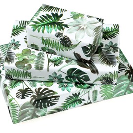 WRAPAHOLIC Monstera Wrapping Paper Sheet - 6 Sheets Monstera Leaf Summer Wrapping Paper Folded Flat for Birthday, Wedding, Bridal Shower, Baby Shower - 19.7 Inch x 30 Inch Per Sheet
