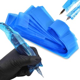 Tattoo Clip Cord Sleeves - Narkysus 125Pcs Disposable Tattoo Clip Cord Covers Blue Tattoo Clip Cord Bags Plastic Protection Bags Clip Cord Covers for Tattoo Machine Power Cord Tattoo Supplies