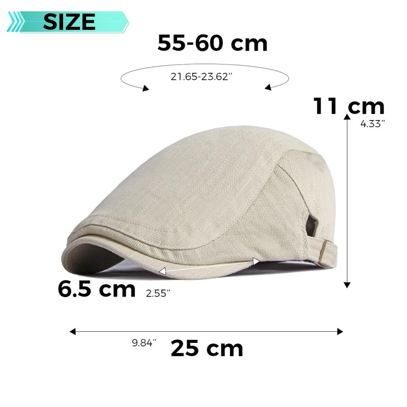 BUDUBIBI Cotton Beret Flat Cap Men's Summer Peaked Cap Newsboy