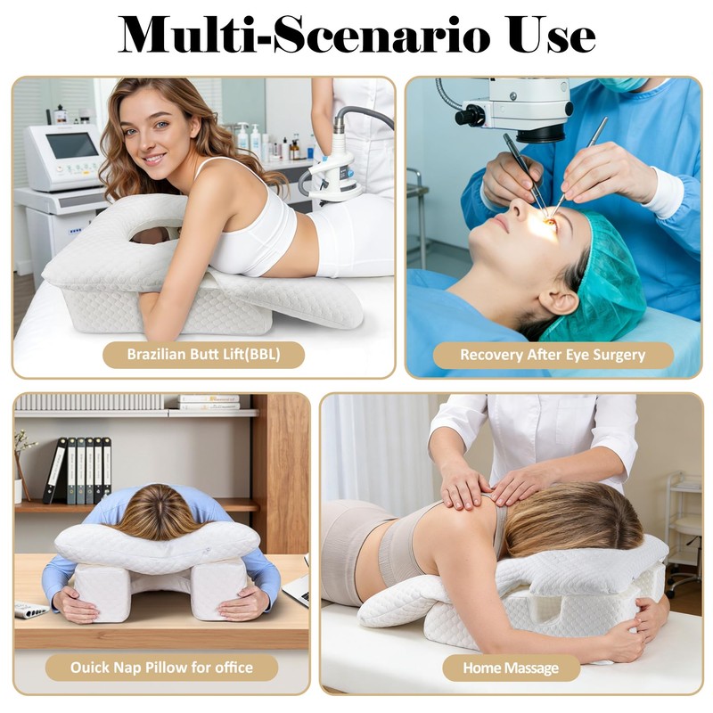 Face Down Pillow After BBL or Eye Surgery with Removable