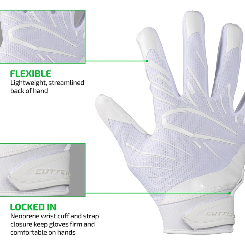 CUTTERS - Game Day Pro Receiver Gloves Solid White M