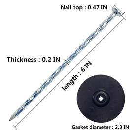 Garden Stakes with Gasket Spiral, 6in Galvanized Steel Turf Nails Garden Weed Barrier Stakes Staples for Fixing Landscape Fabric, Landscape Edging, Artificial Grass, Floor Mats, Etc (42 PC)