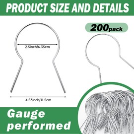 Otoolling 200 Pack, 2 1/2" (2 3/8" Od) Twist Fence Ties Preformed 9 Gauge Galvanized Steel Twist Gauge Pre-Cut Chain Link Fence Tools for Fixing Chain Link Mesh for Posts Farms Gardens