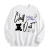 Chill Out Teddy Bear Graphic Crewneck Sweatshirt, US Warehouse, 6