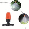 Irrigation Dripper Nozzles, 50-Pack, 1/4 Inch Three-Way Atomizing Sprayers, Adjustable